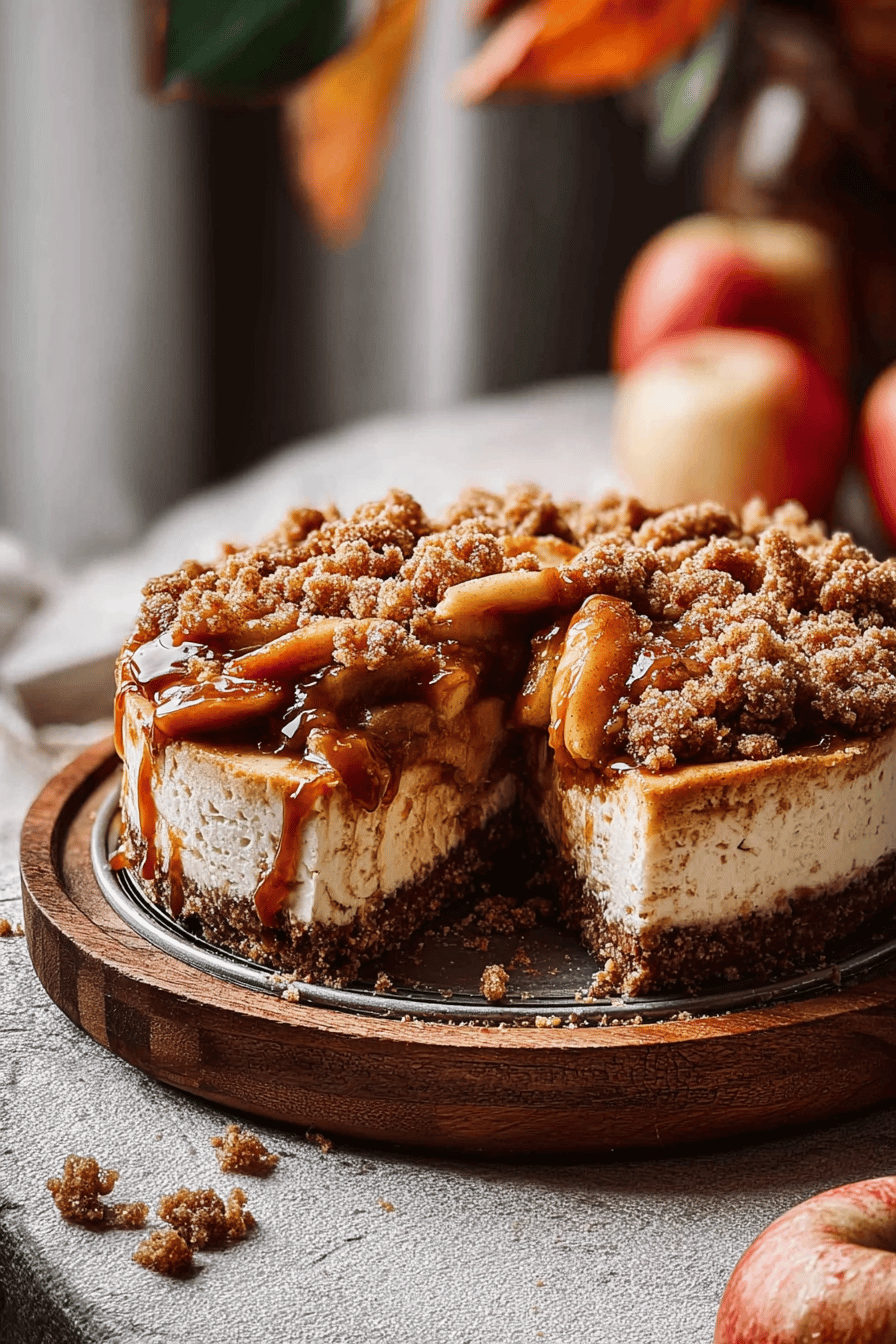 Salted Caramel Apple Pie Cheesecake Recipe With Creamy Layers 6 Caramel Apple Pie Cheesecake