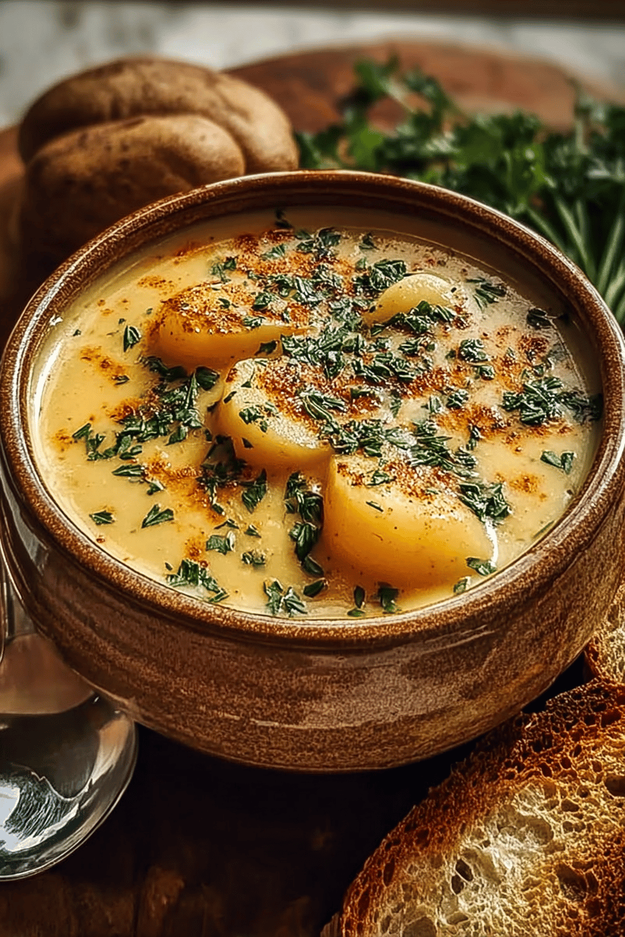 Cheddar Garlic Herb Potato Soup