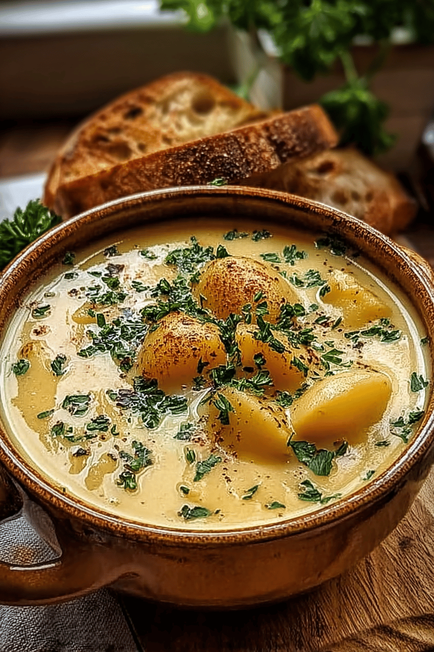 Cheddar Garlic Herb Potato Soup