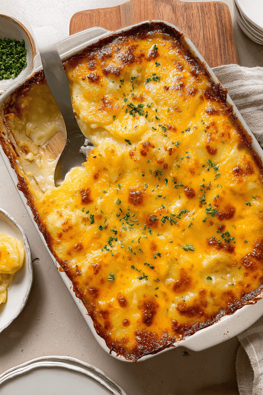 Cheesy Scalloped Potatoes With Creamy, Golden Layers 6 Cheesy Scalloped Potatoes