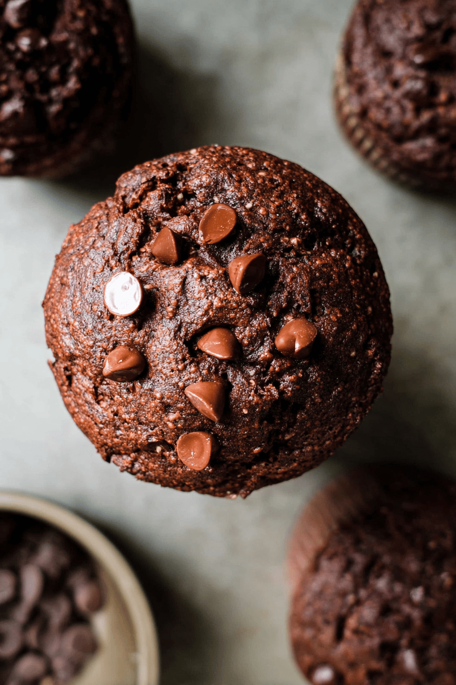 Chocolate Banana Chia Seed Muffins