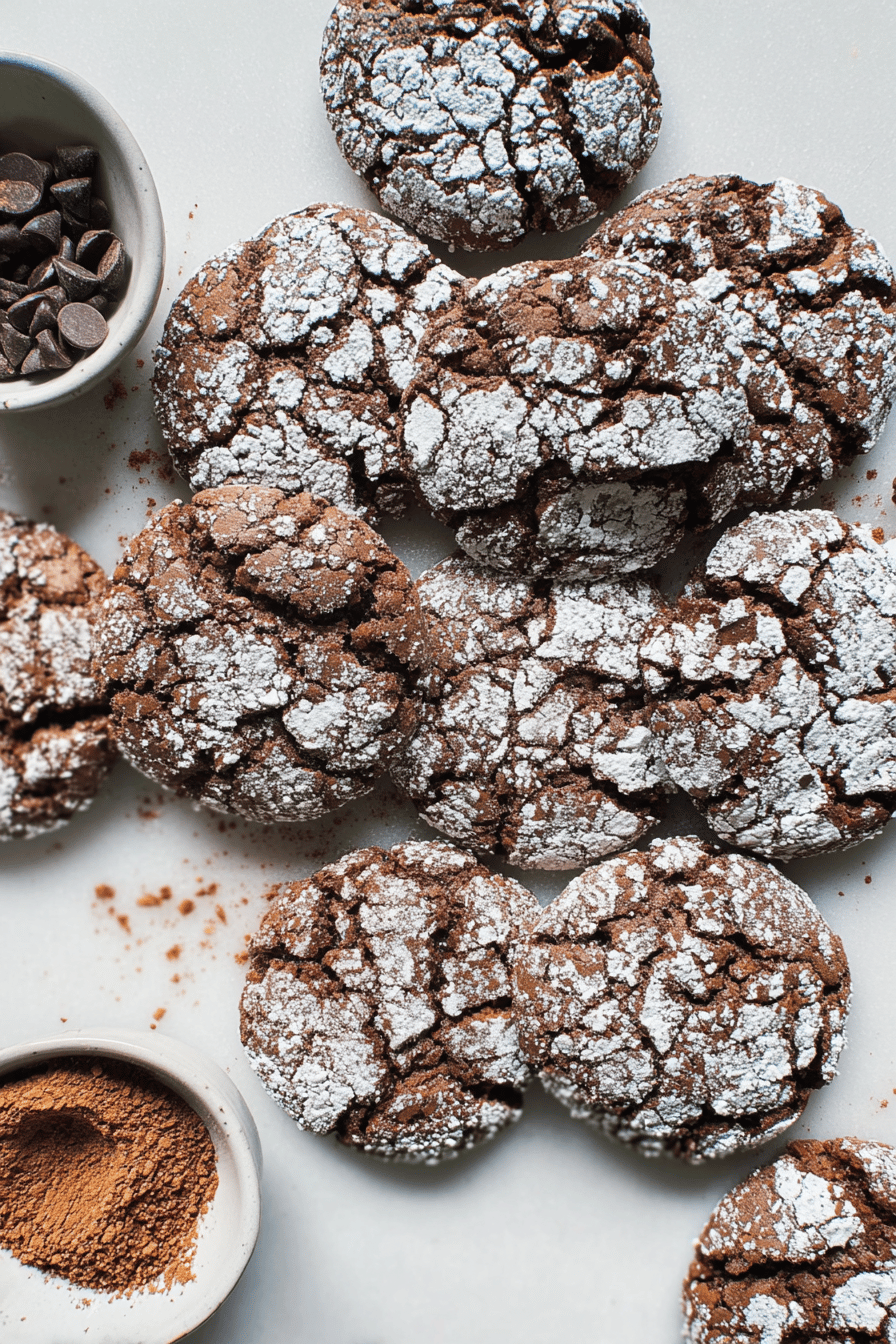 Double Chocolate Crinkle Cookies