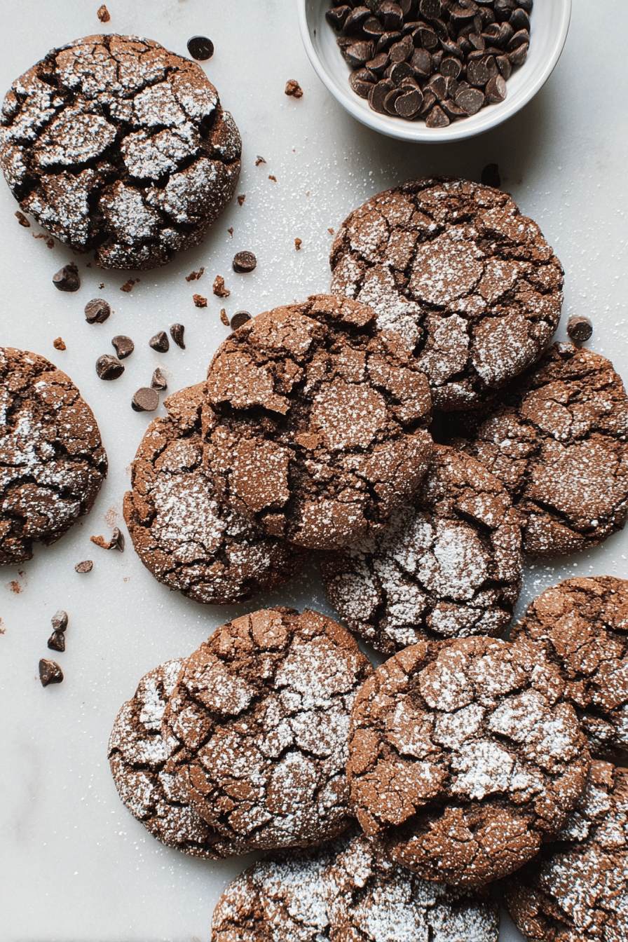 Double Chocolate Crinkle Cookies