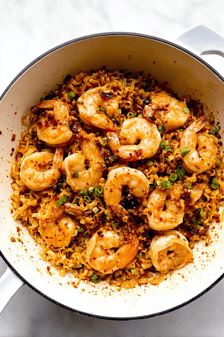 Garlic Chili Oil Noodles With Shrimp