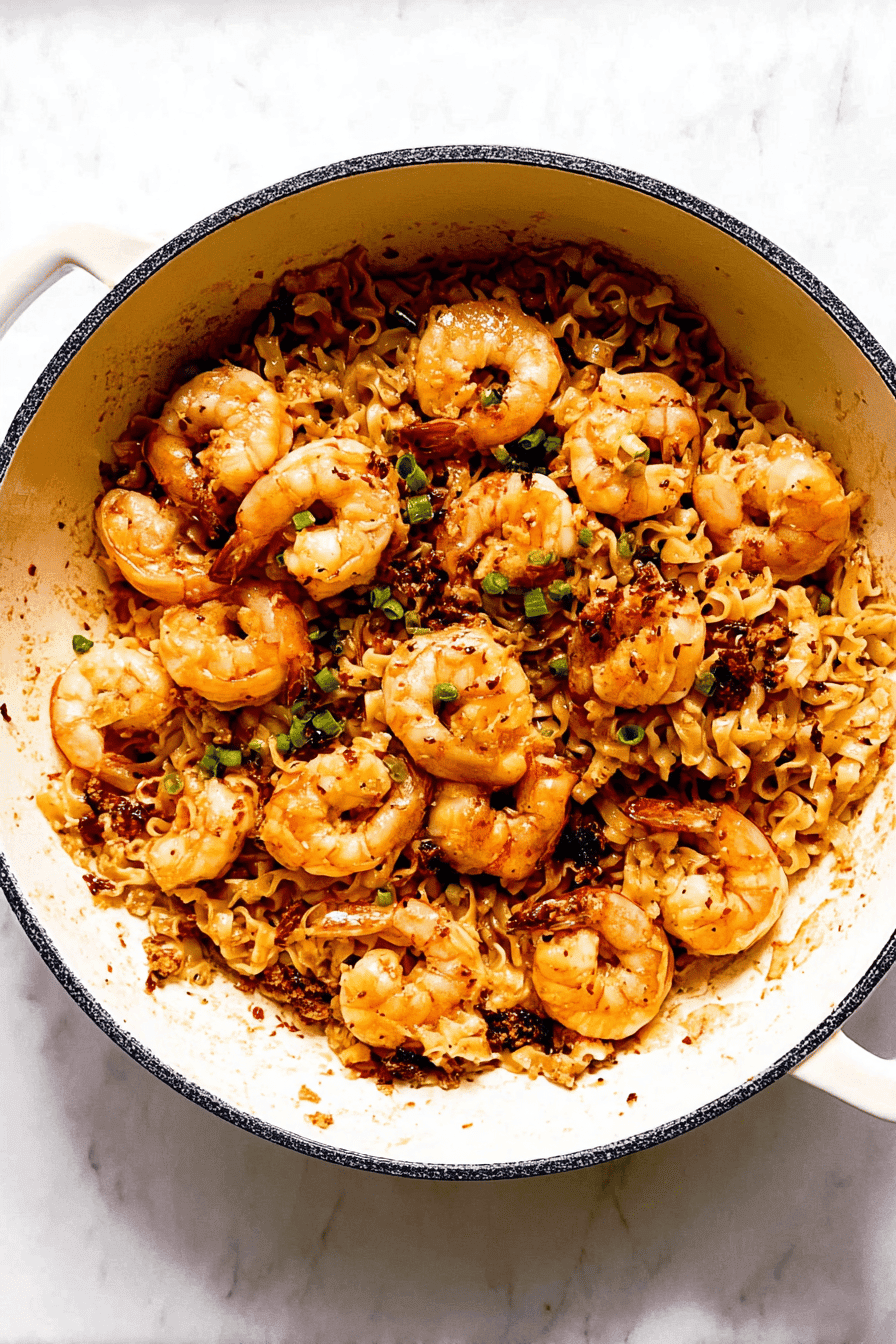 Garlic Chili Oil Noodles With Shrimp