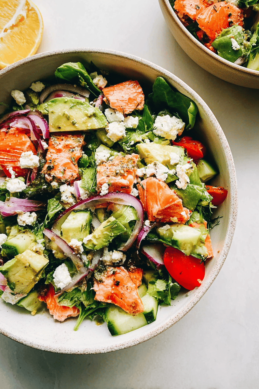 Greek Salmon Salad Bowls