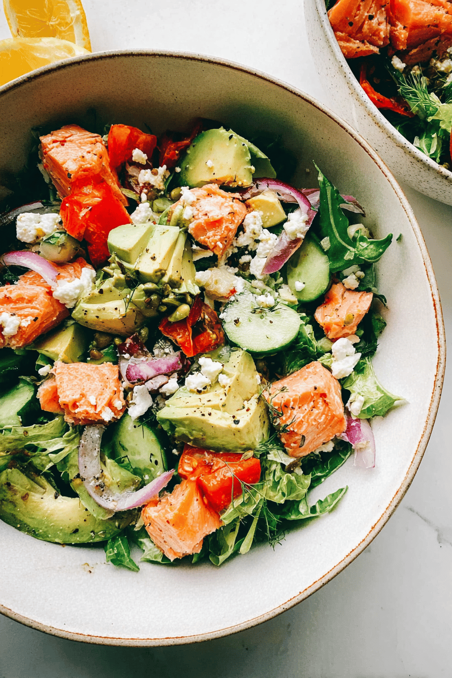 Greek Salmon Salad Bowls