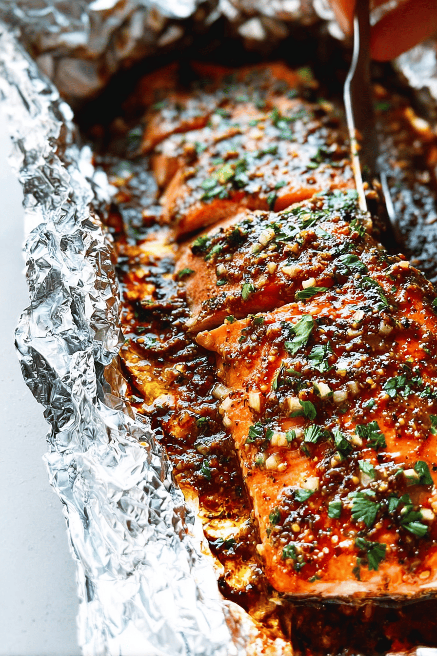Honey Mustard Salmon In Foil