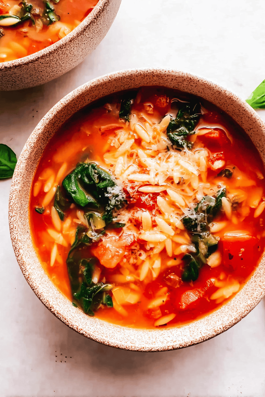Italian Orzo Spinach Soup Recipe