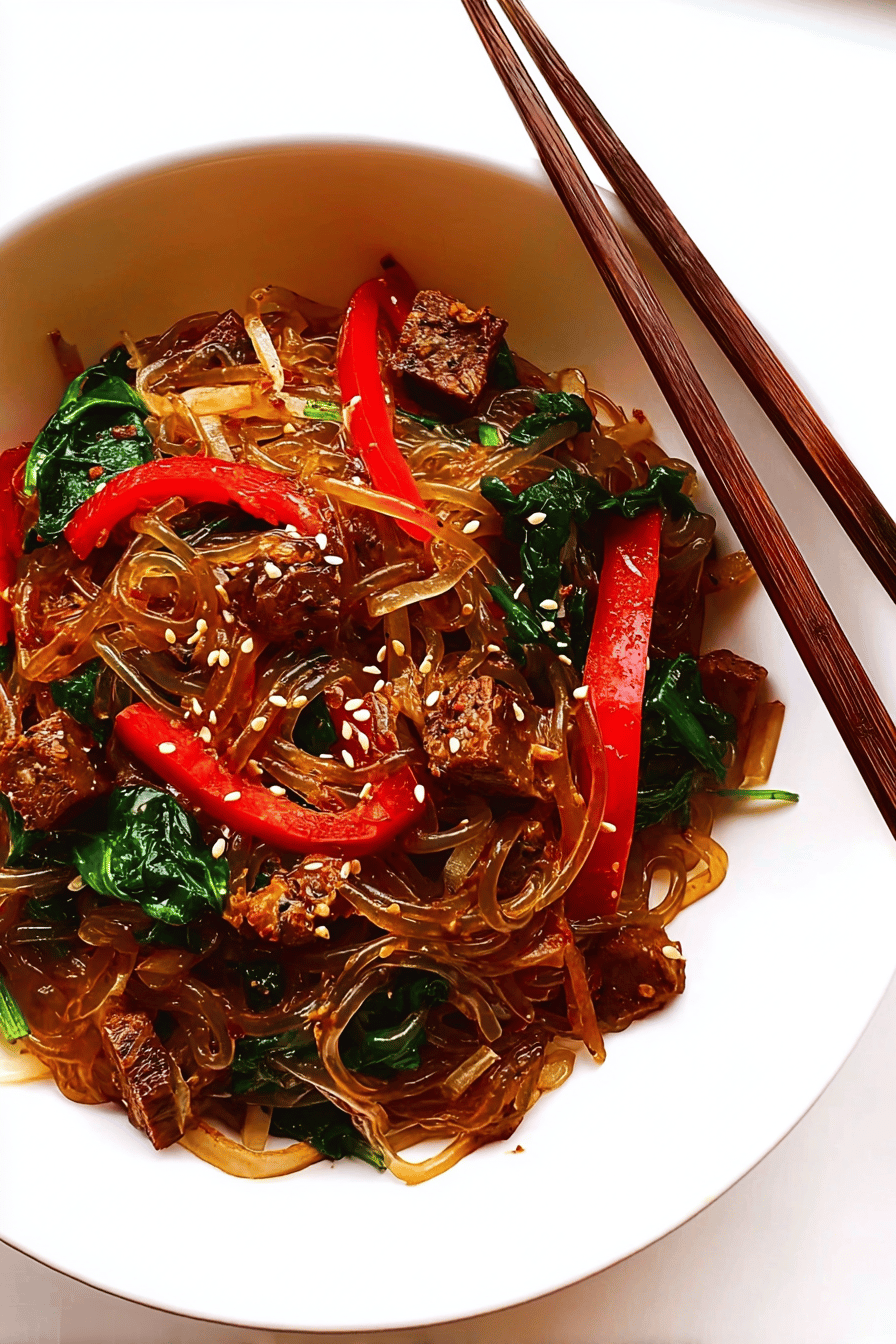 Japchae Korean Noodle Stir Fry