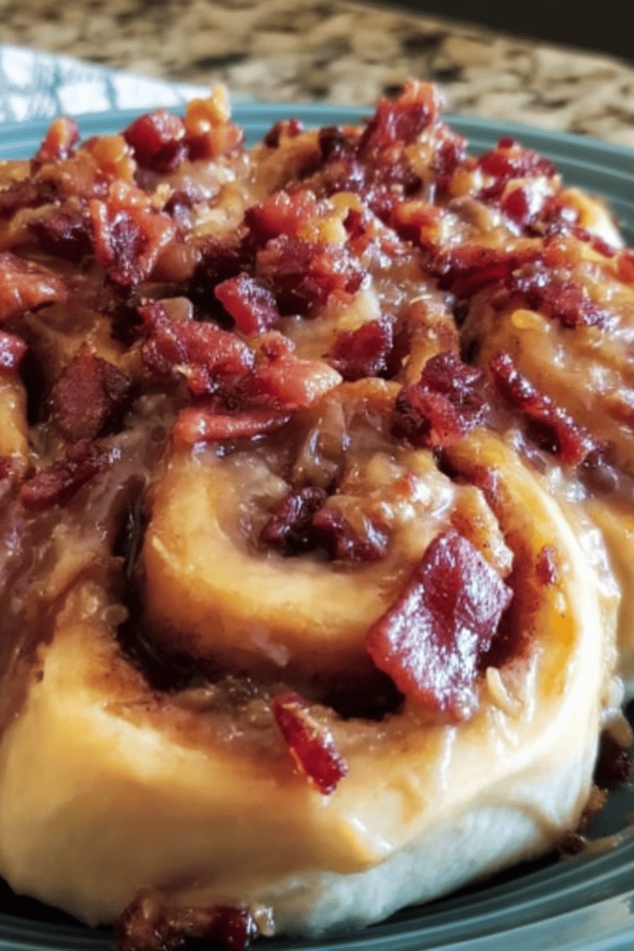 Maple Bacon Cinnamon Rolls