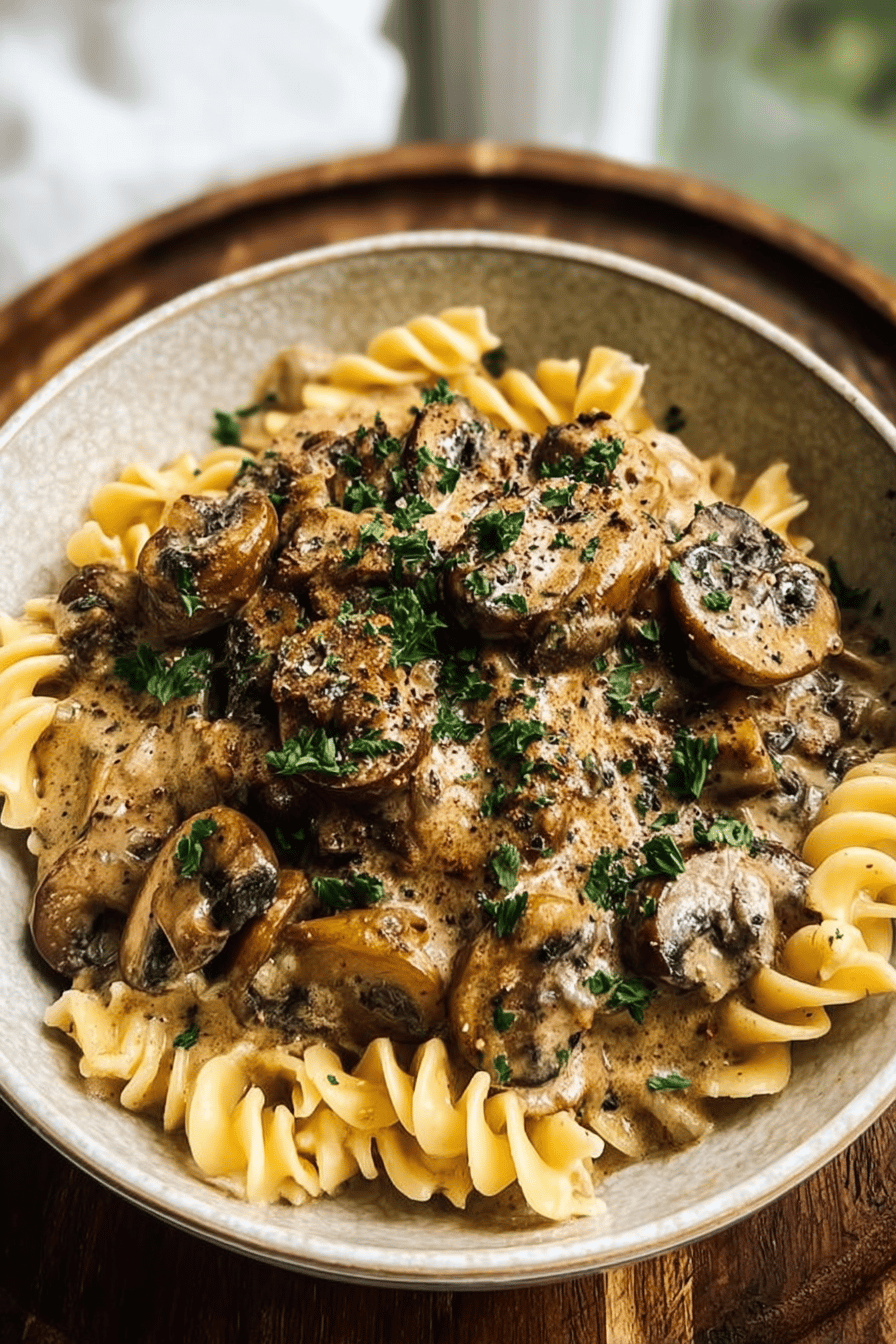 Mushroom Stroganoff Recipe With Creamy Vegetarian Sauce 7 Mushroom Stroganoff