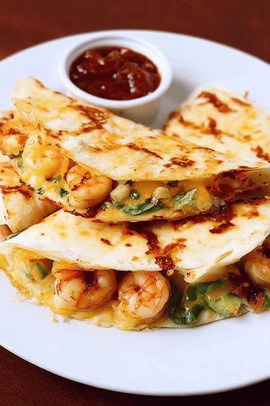 Parmesan Crusted Shrimp Quesadillas