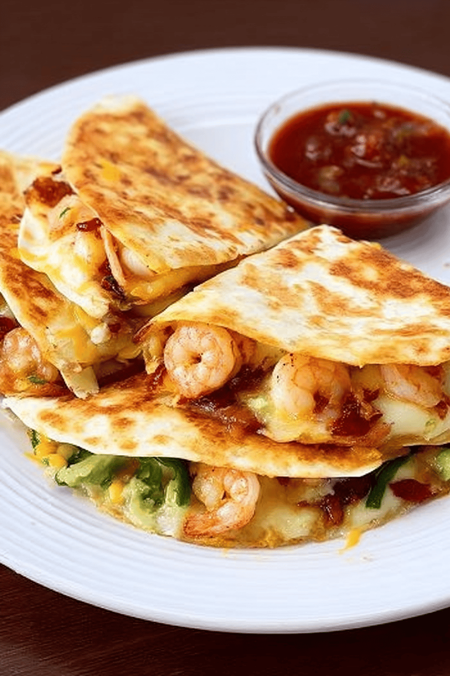 Parmesan Crusted Shrimp Quesadillas