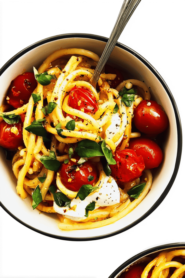 Pasta With Burst Cherry Tomatoes Burrata And Basil 5.Png