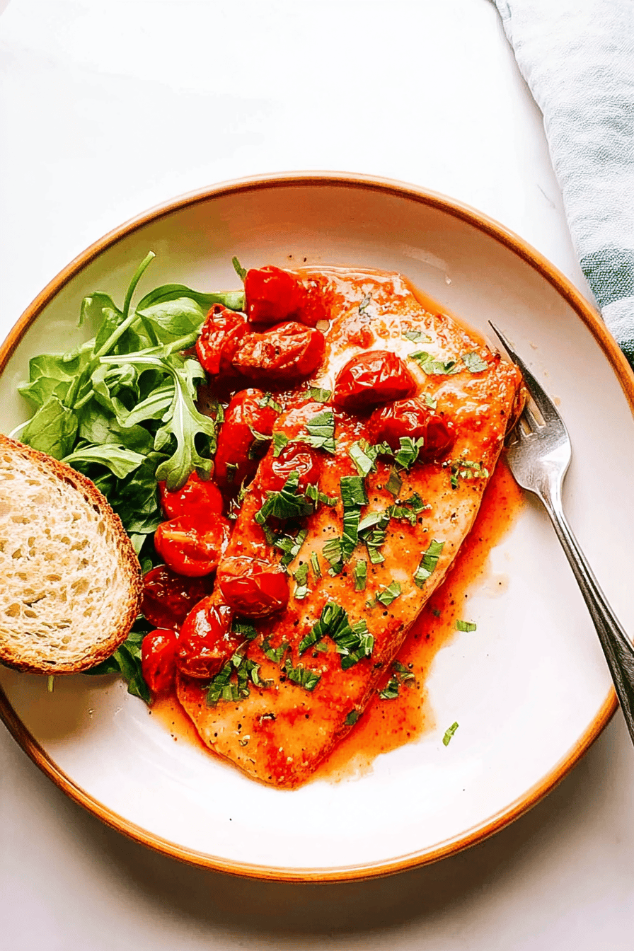 Salmon With Burst Tomato Sauce