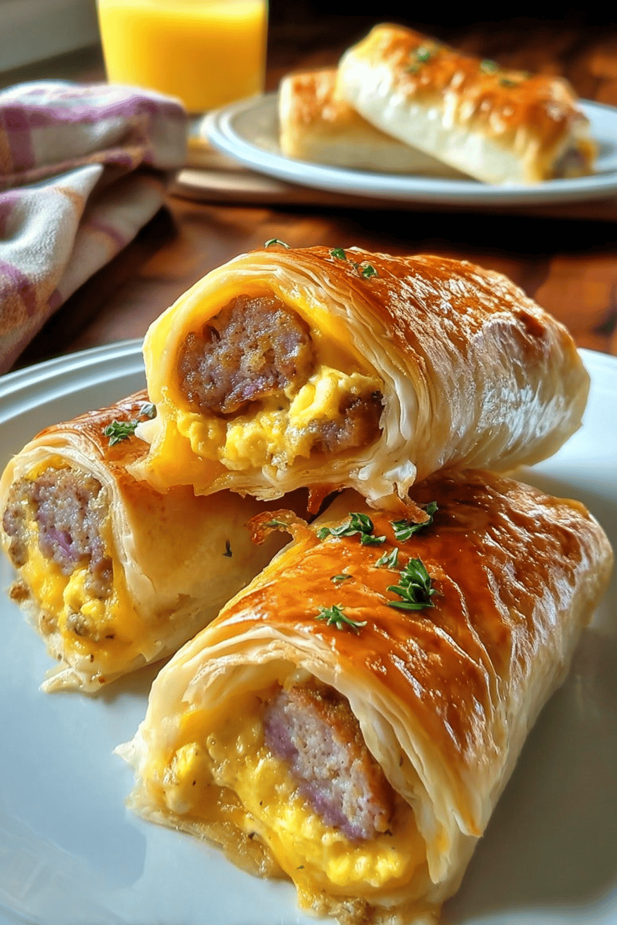Sausage Egg And Cheese Breakfast Roll Ups