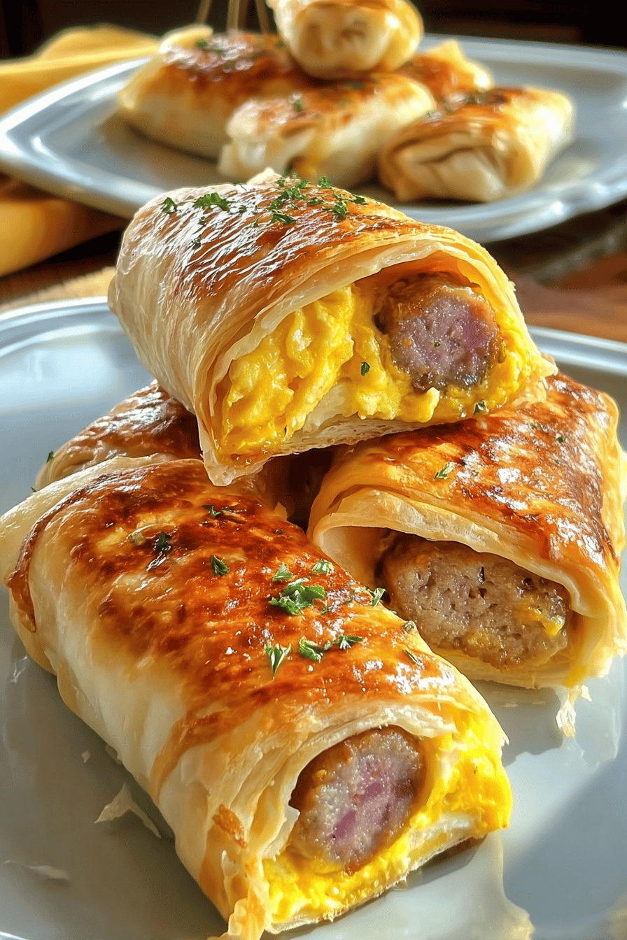 Sausage Egg And Cheese Breakfast Roll Ups