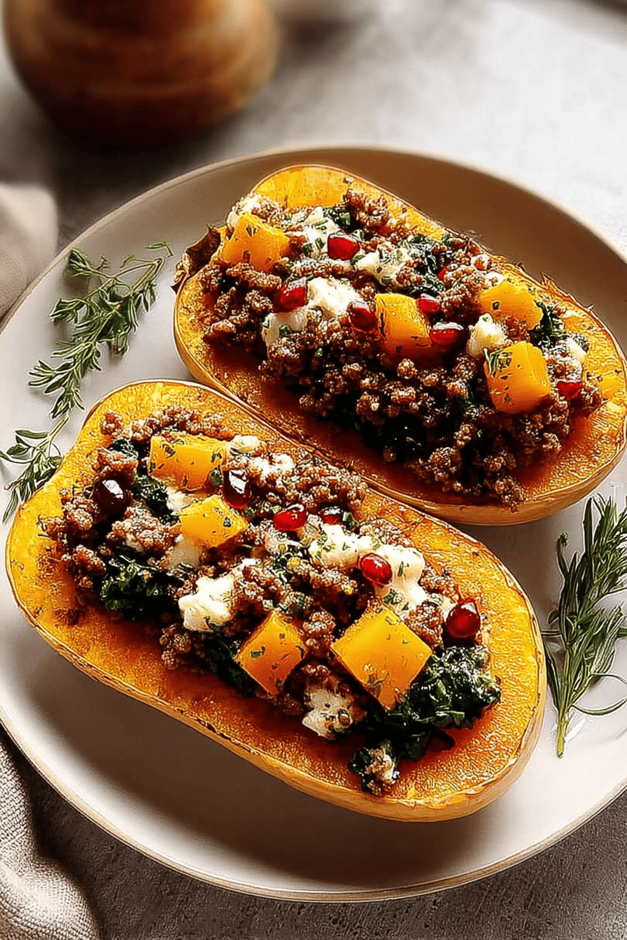 Sausage Stuffed Butternut Squash