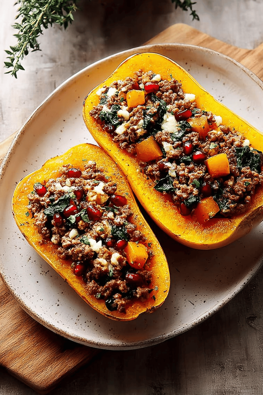 Sausage Stuffed Butternut Squash