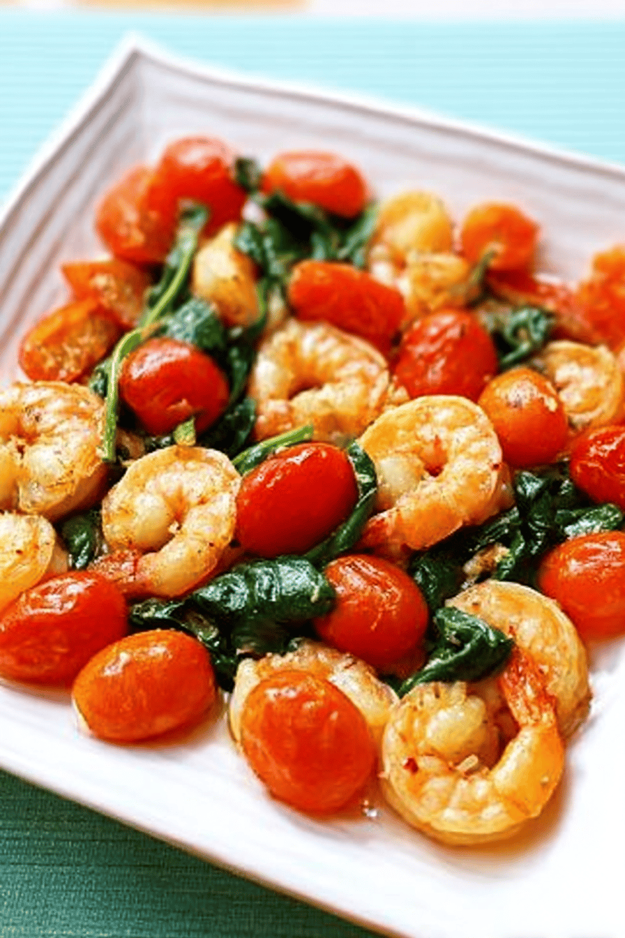 Sauteed Shrimp With Spinach And Tomatoes