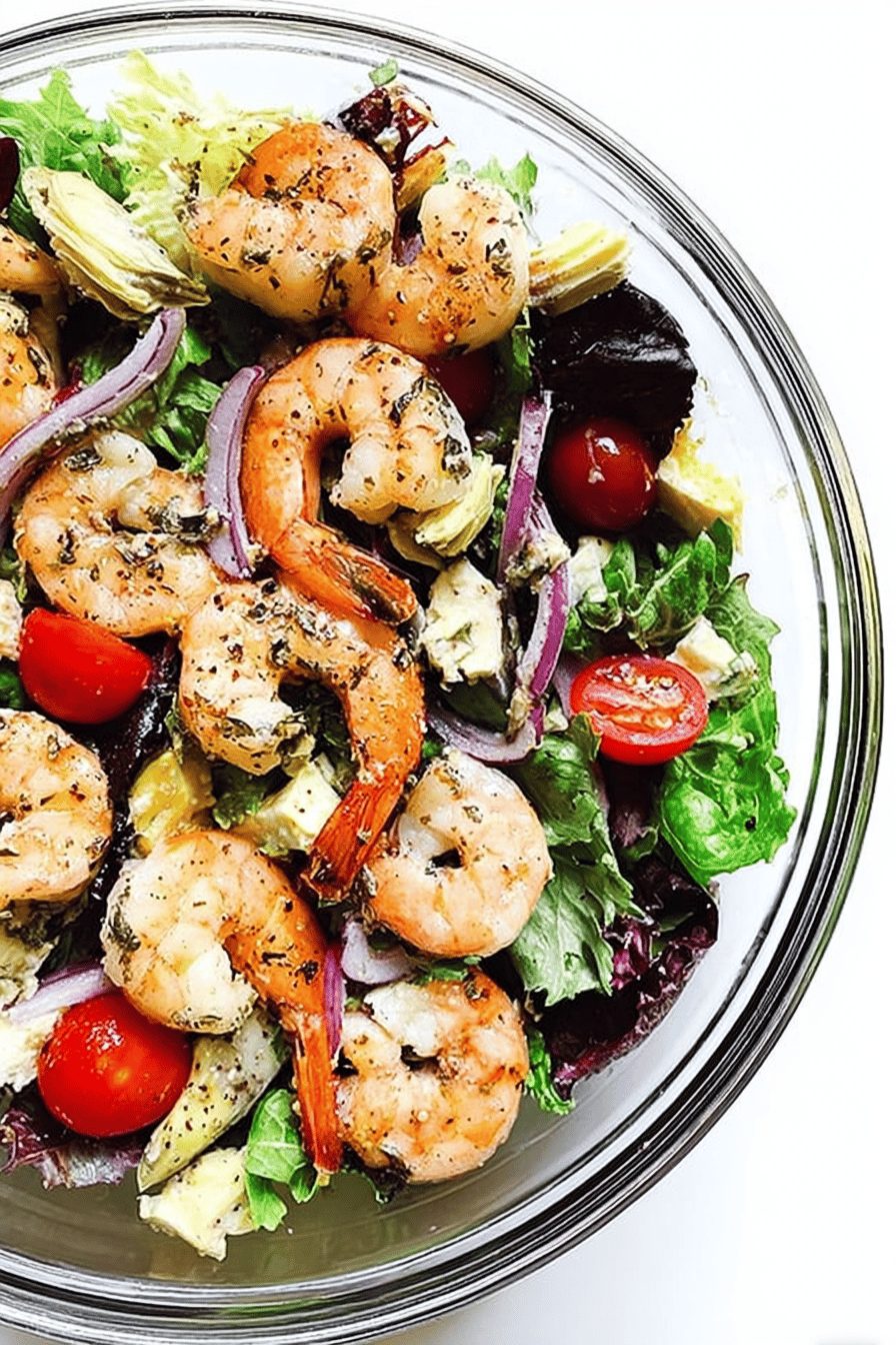 Shrimp Artichoke Green Salad With Lemon Vinaigrette