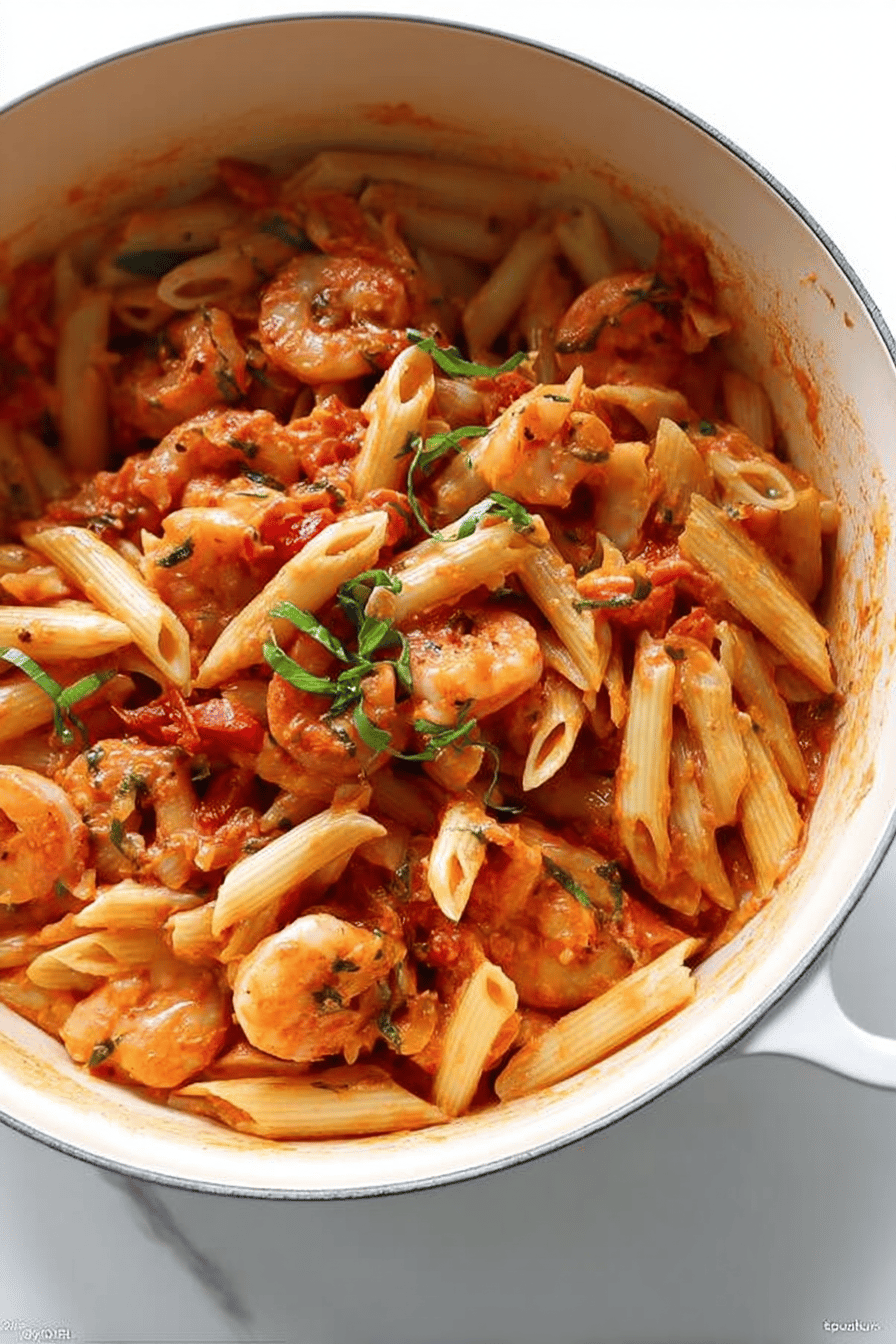 Shrimp Pasta With Creamy Tomato Basil Sauce