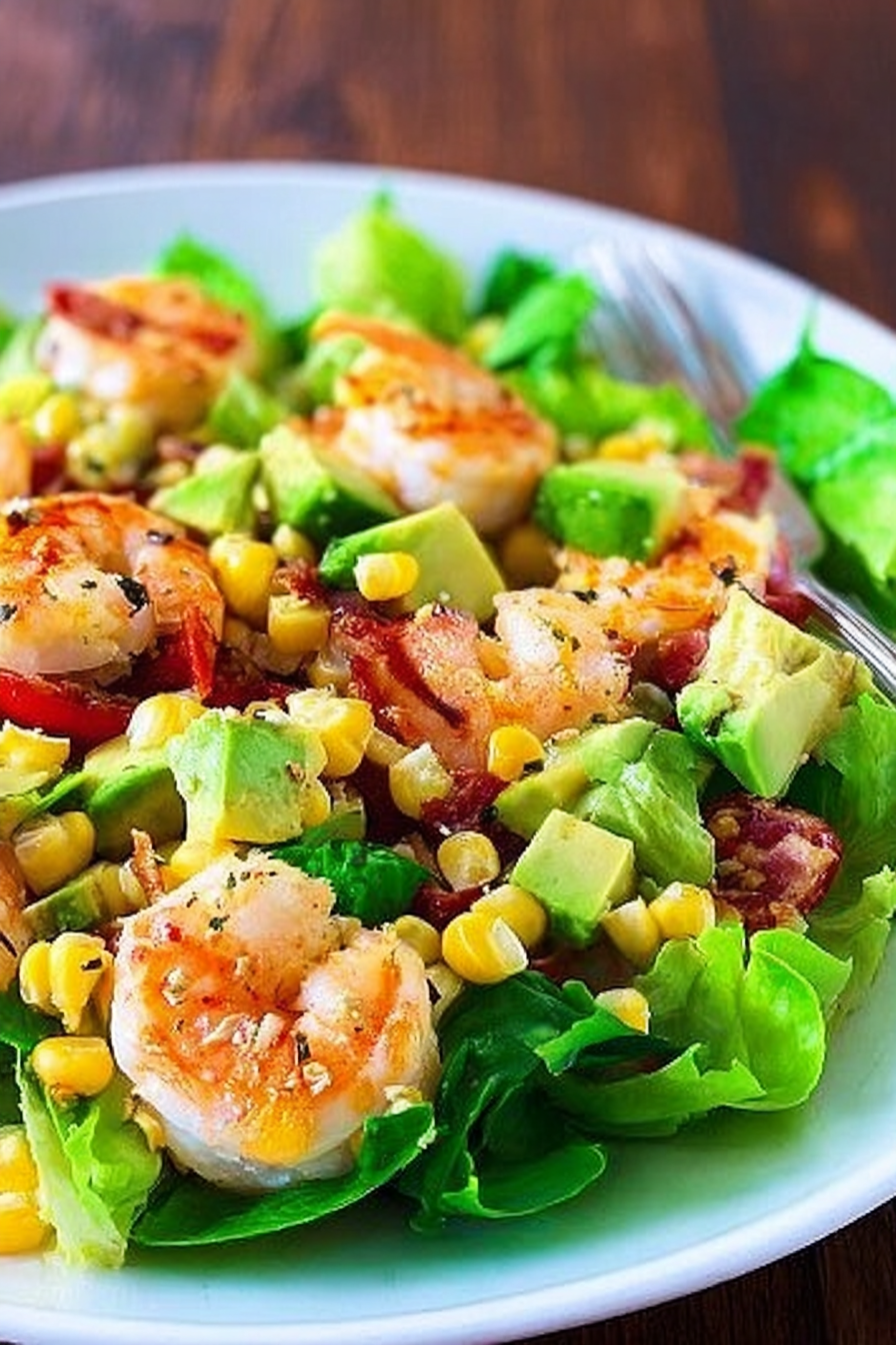 Shrimp Roasted Corn And Avocado Salad
