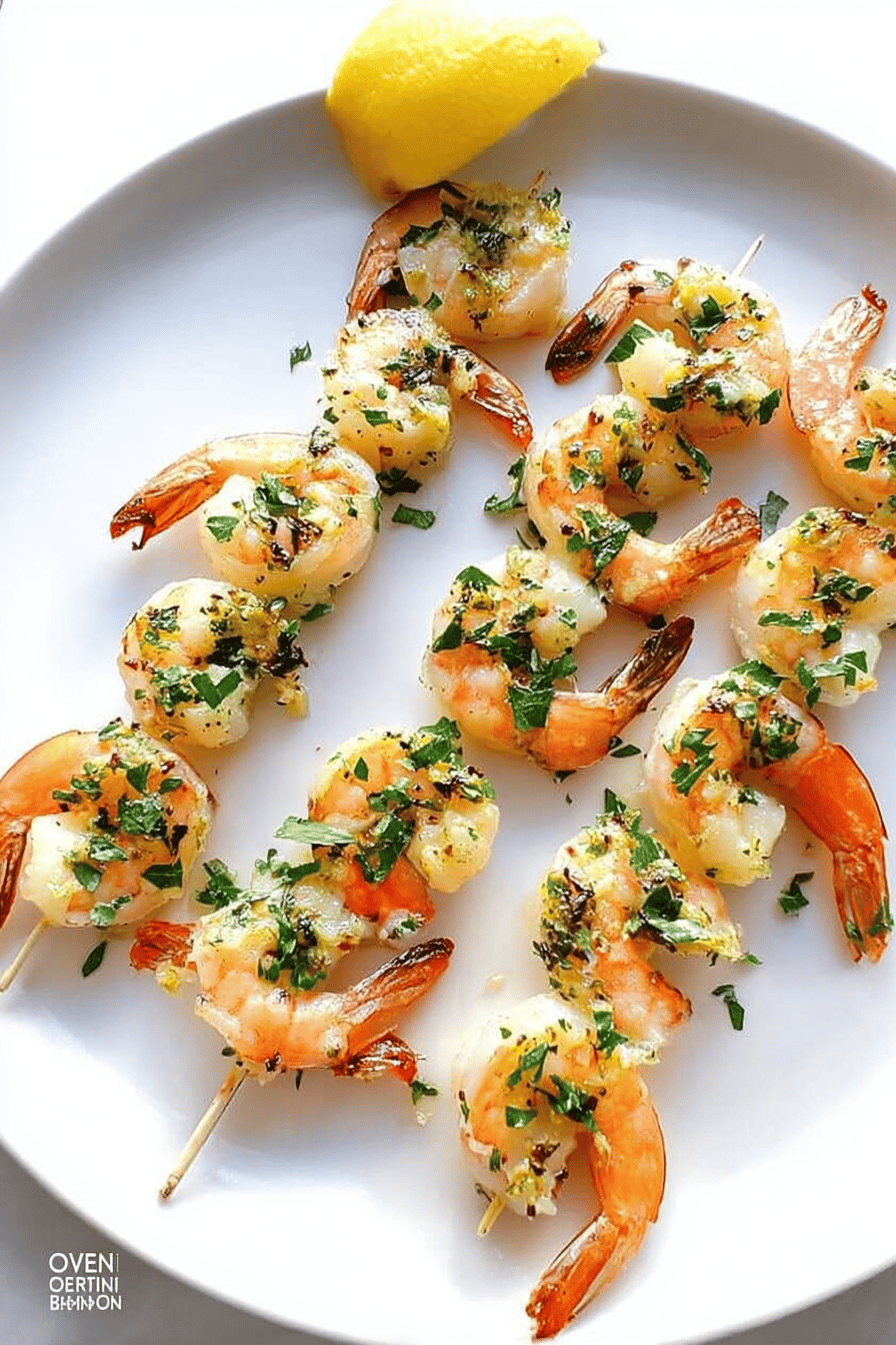 Grilled Shrimp Scampi Skewers With Garlic Butter Sauce 7 Shrimp Scampi Skewers