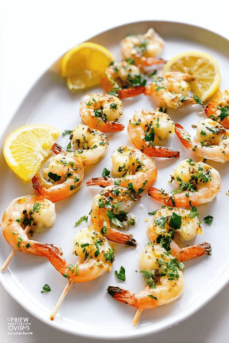 Grilled Shrimp Scampi Skewers With Garlic Butter Sauce 8 Shrimp Scampi Skewers 77.Png