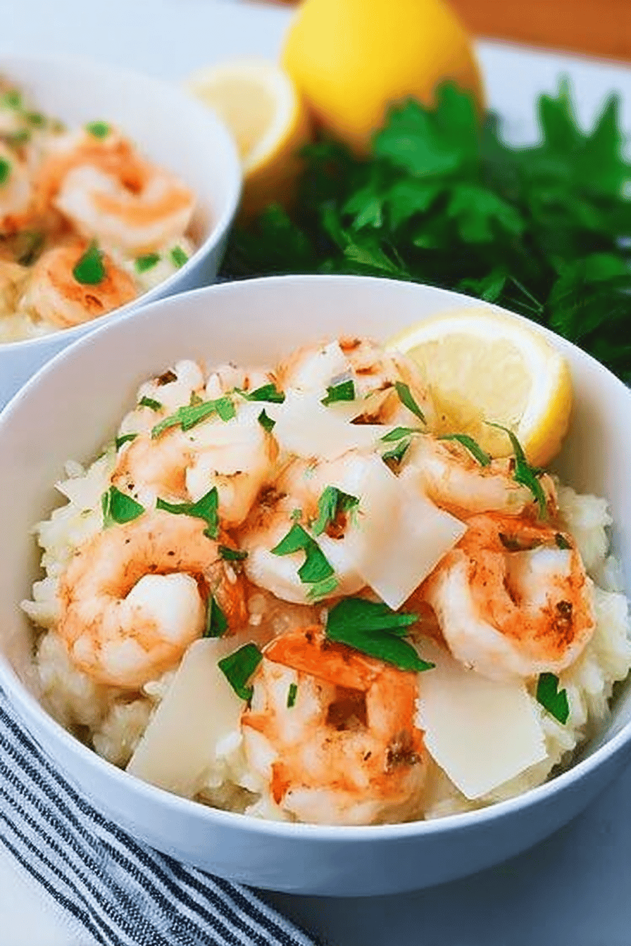 Shrimp Scampi With Parmesan Risotto