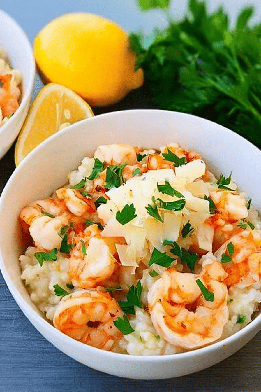 Shrimp Scampi With Parmesan Risotto