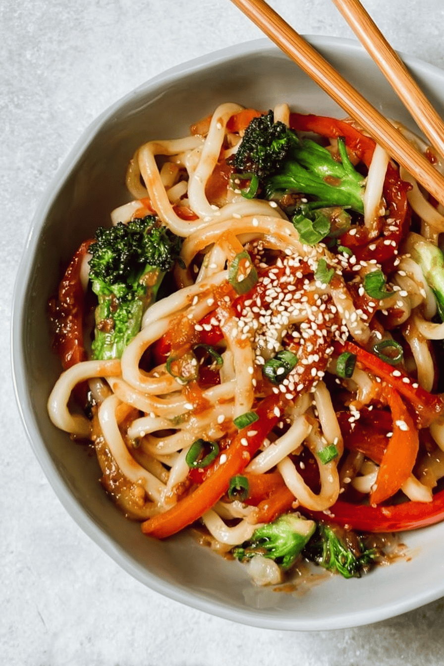 Sesame Chili Udon Noodles Recipe With Spicy Asian Flavors 6 Spicy Sesame Udon Noodles