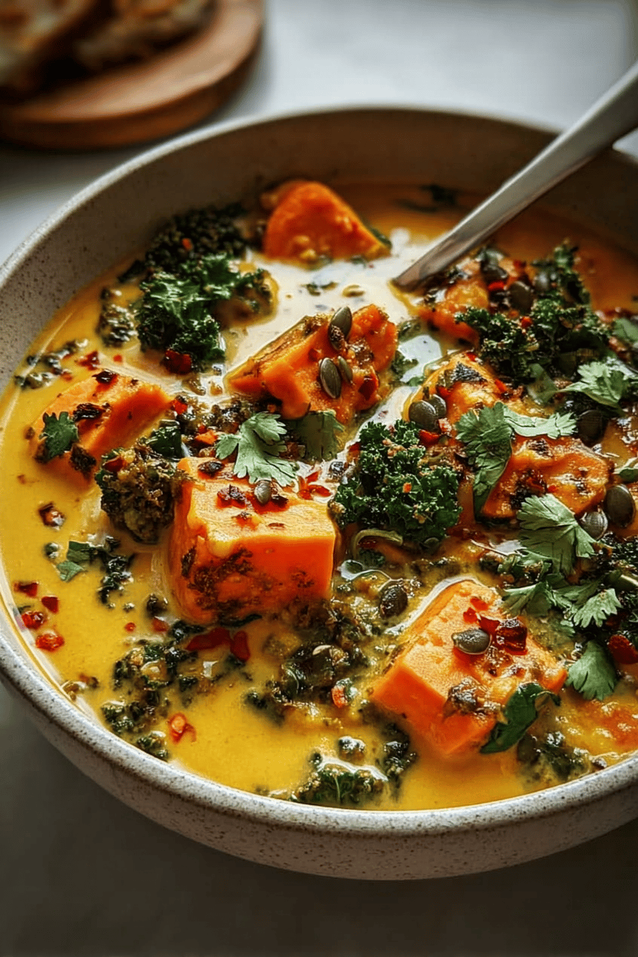 Ginger Sweet Potato Lentil Stew With Coconut Milk And Kale 7 Sweet Potato Coconut Milk Stew