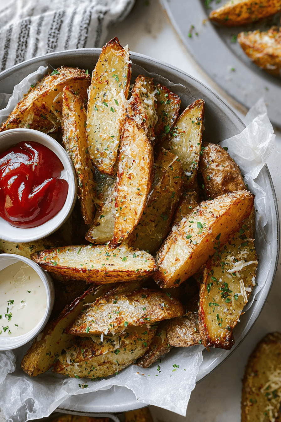 Baked Garlic Parmesan Potato Wedges