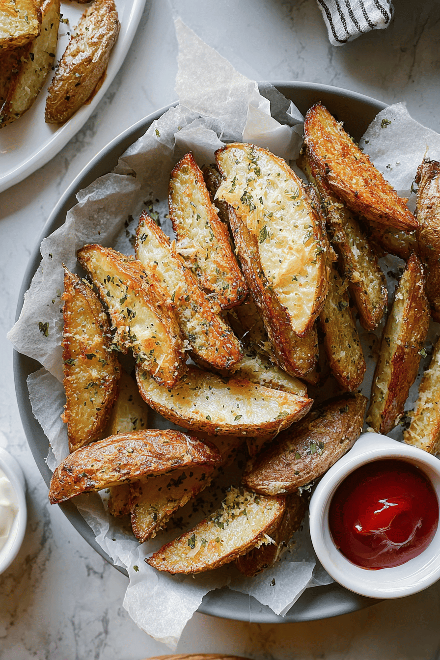 Baked Garlic Parmesan Potato Wedges