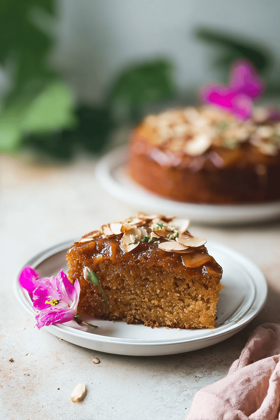 Caramel Soaked Almond Cake