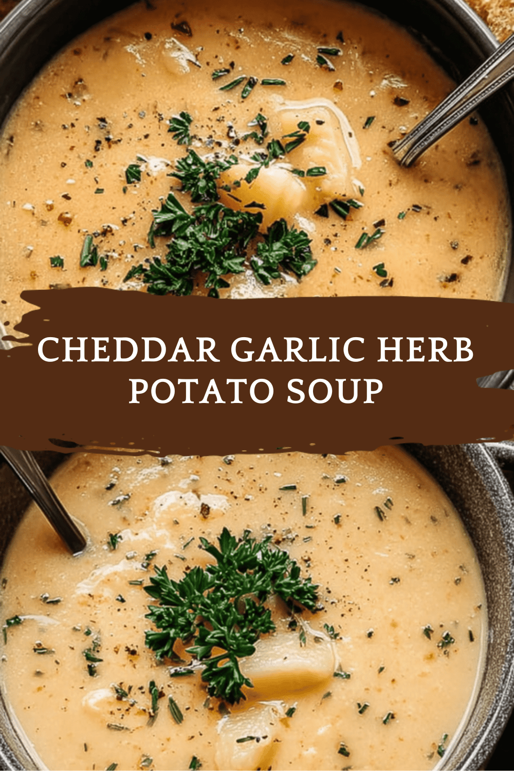 Cheddar Garlic Herb Potato Soup
