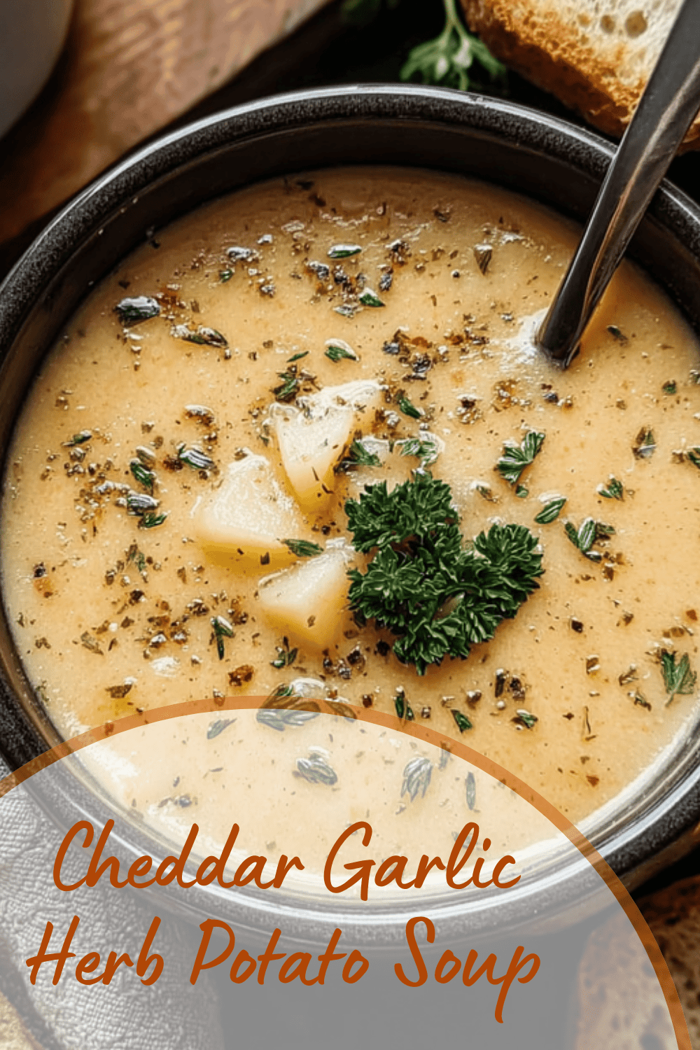 Cheddar Garlic Herb Potato Soup