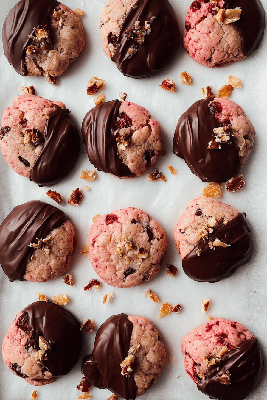 Chocolate Dipped Cranberry Cookies