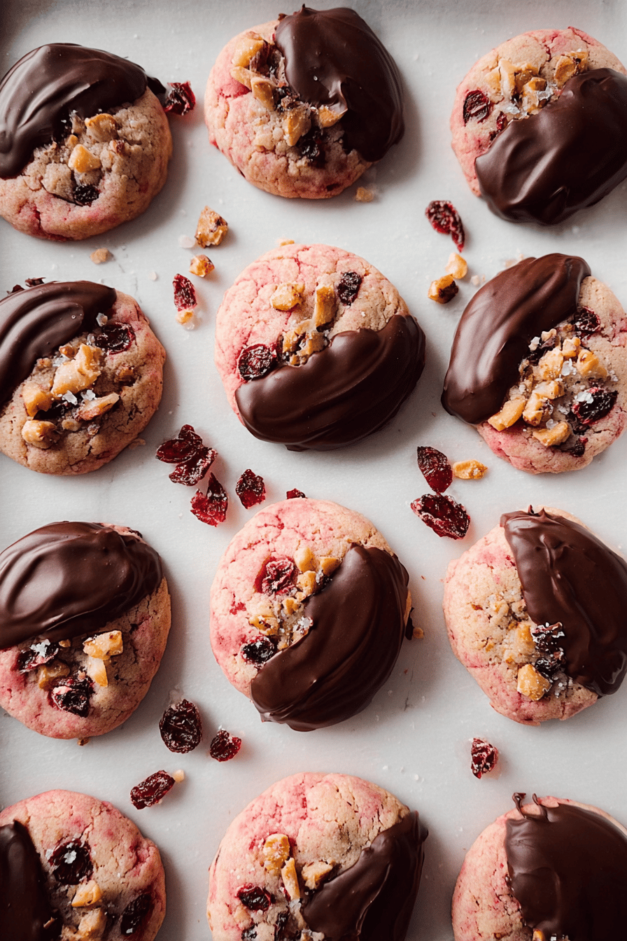 Chocolate Dipped Cranberry Cookies