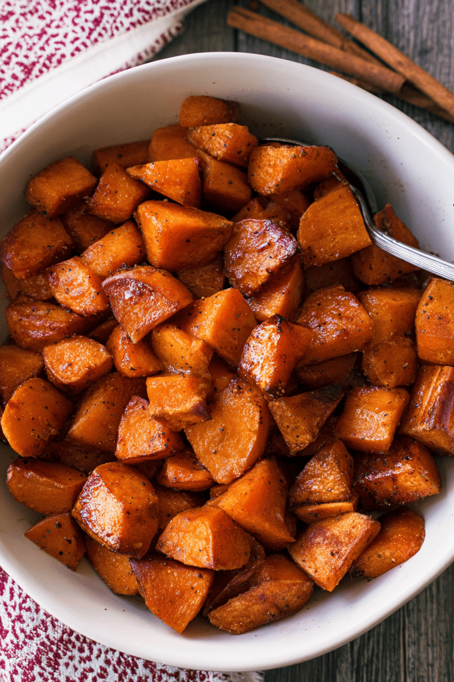 Cinnamon Honey Butter Roasted Sweet Potatoes