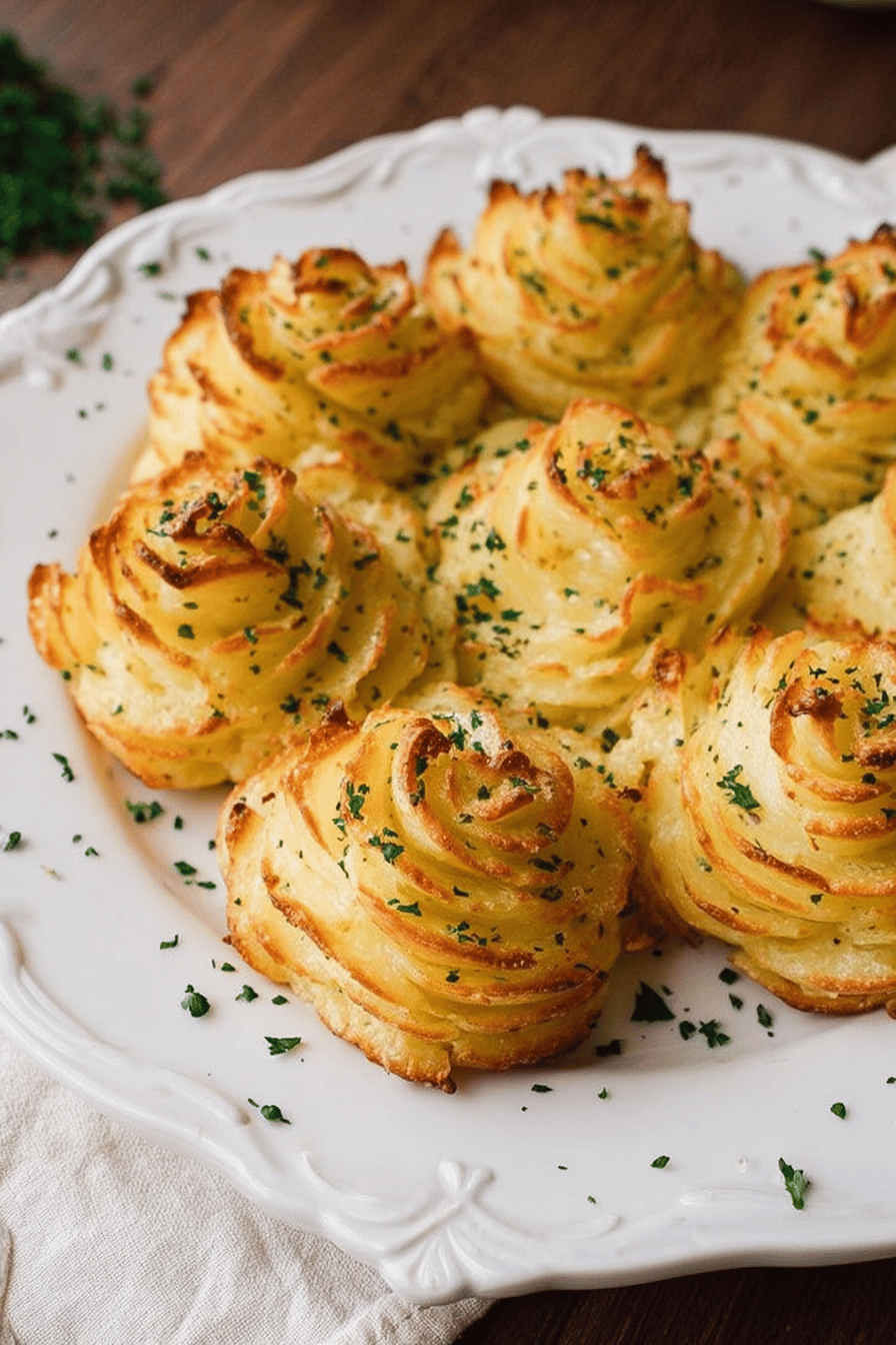 Garlic Parmesan Duchess Potatoes