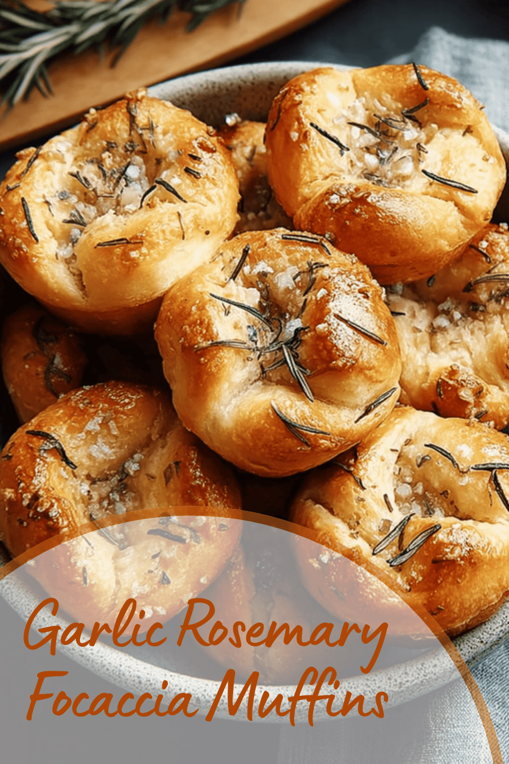 Garlic Rosemary Focaccia Muffins