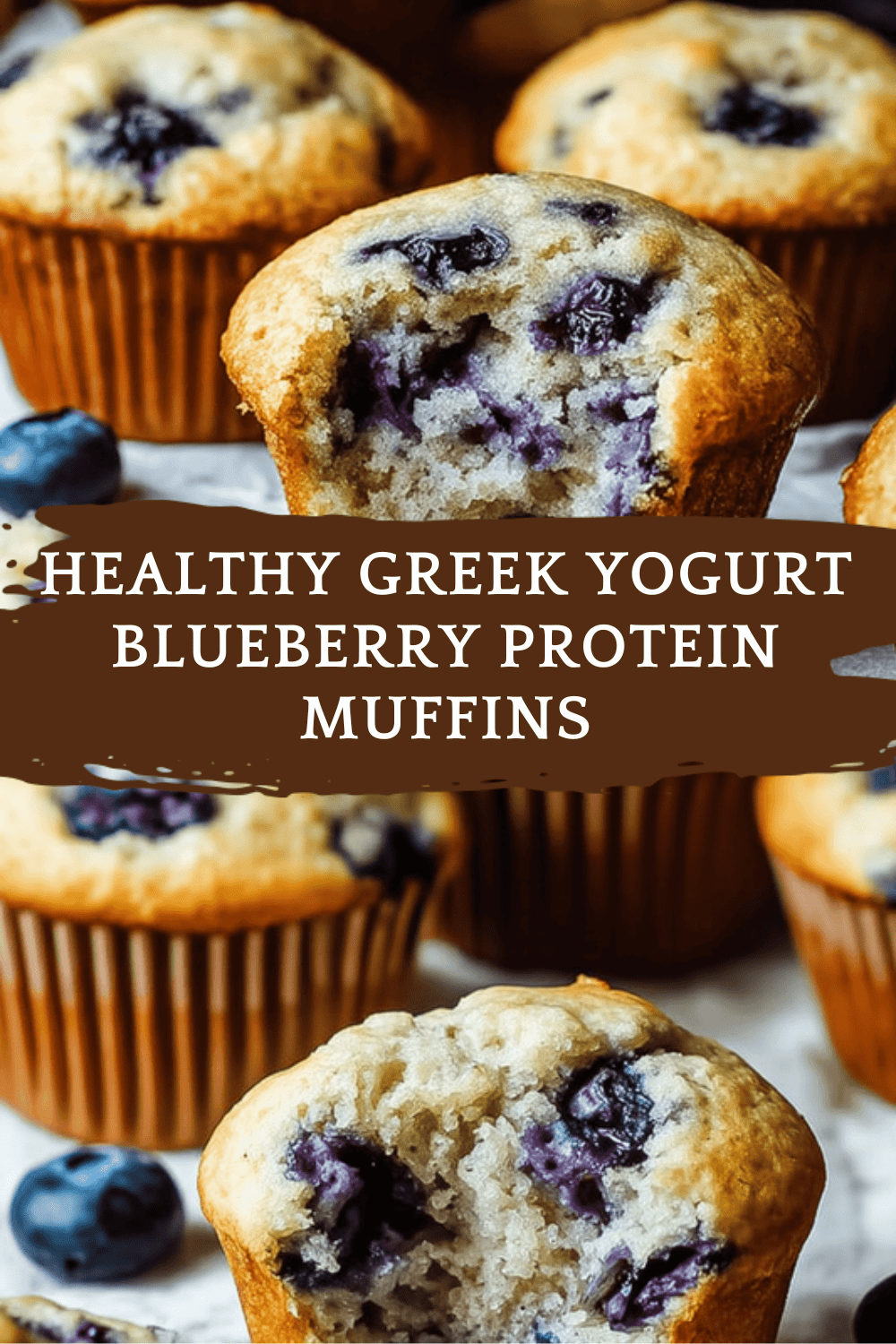 Healthy Greek Yogurt Blueberry Protein Muffins