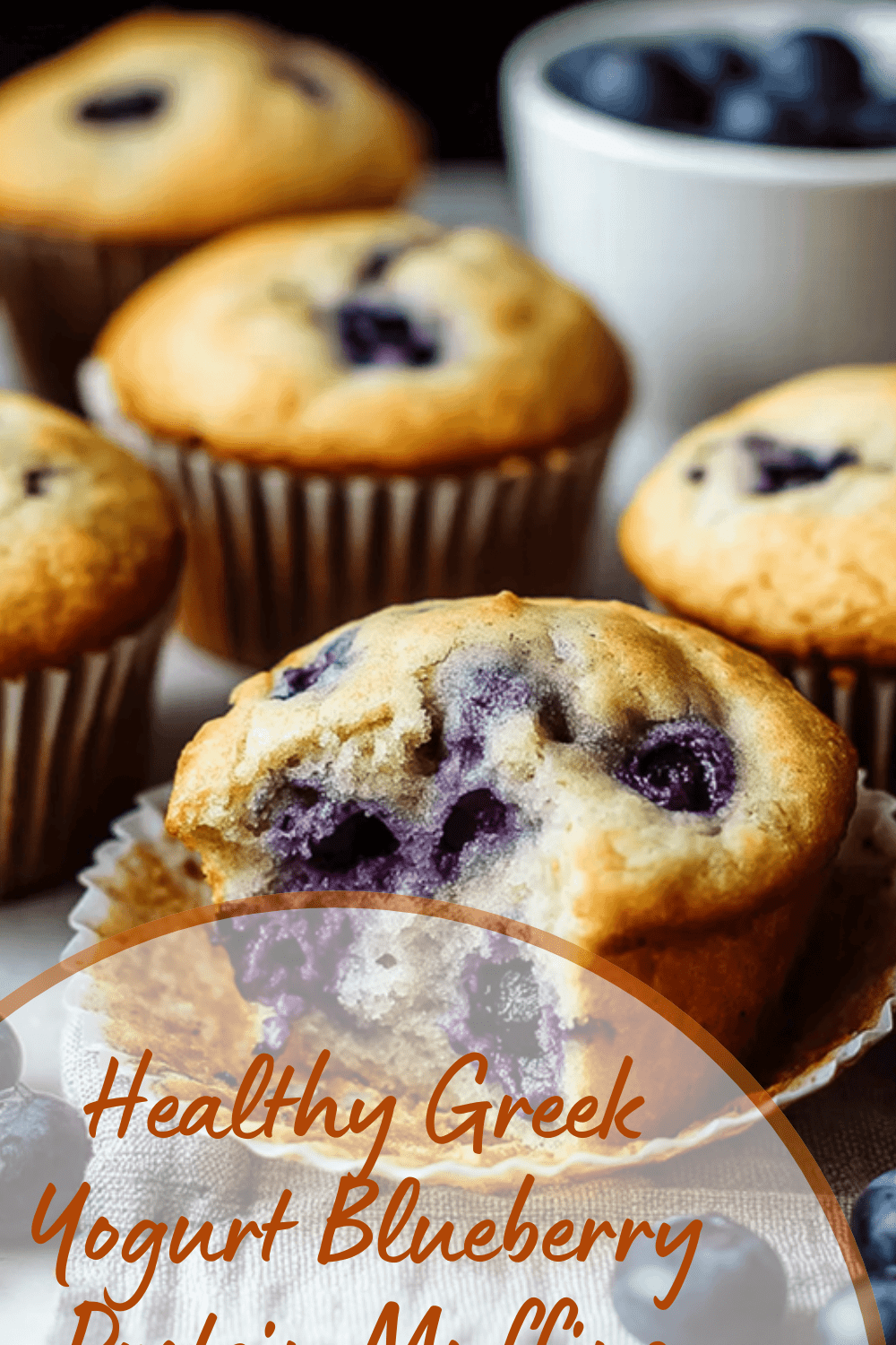 Healthy Greek Yogurt Blueberry Protein Muffins