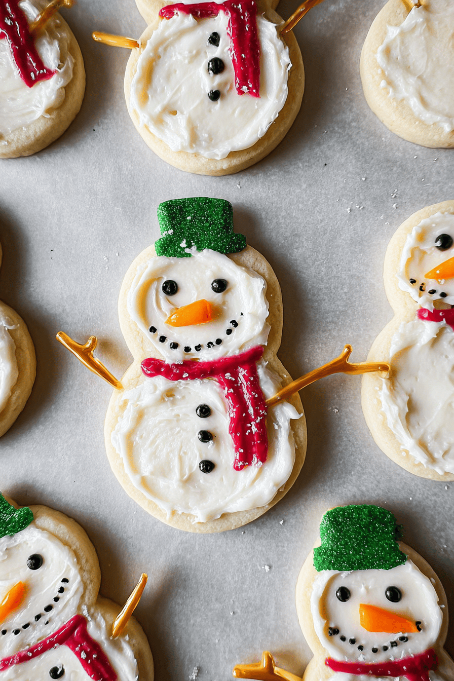Lofthouse Style Snowman Sugar Cookies
