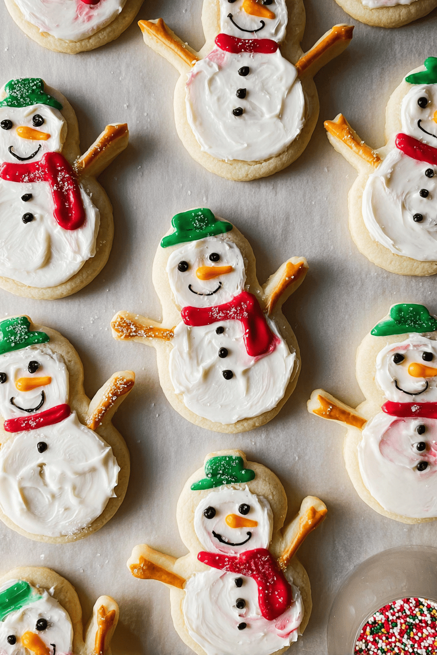 Lofthouse Style Snowman Sugar Cookies