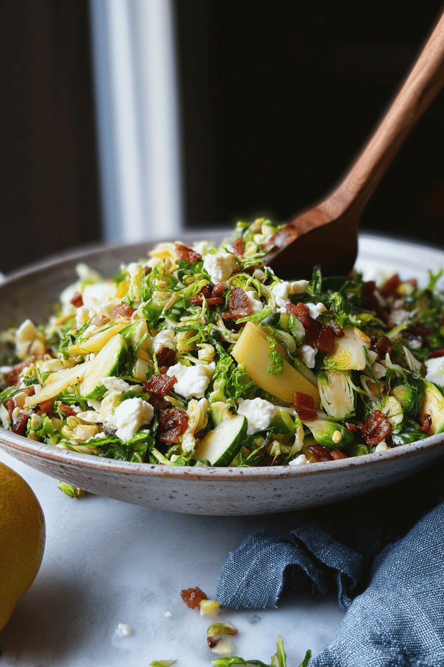 Pear Bacon Brussels Sprout Salad