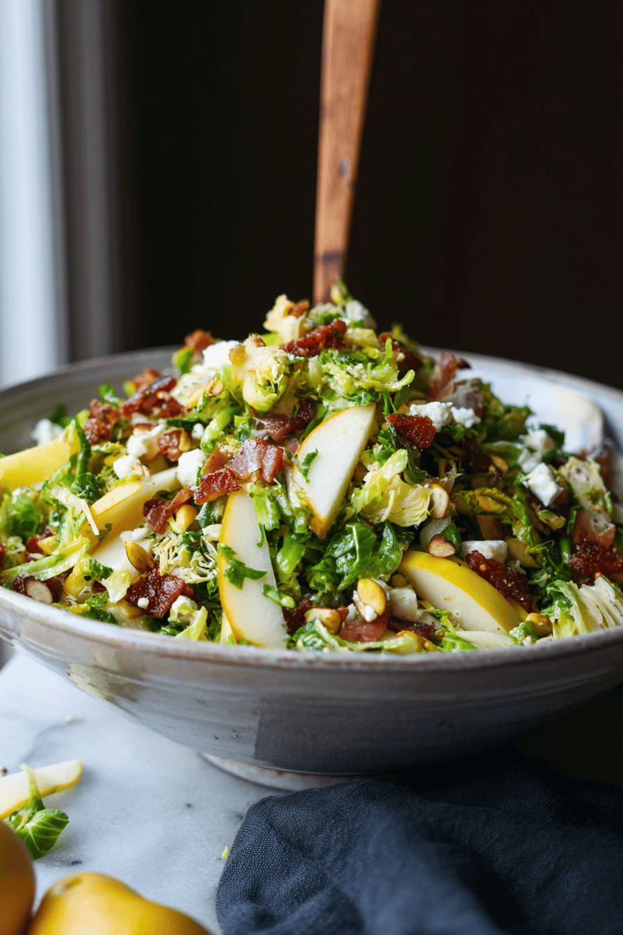 Pear Bacon Brussels Sprout Salad